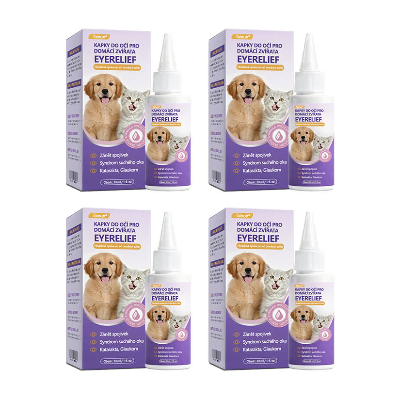 👀 Tainun® EyeRelief oční kapky pro mazlíčky ✅ Schváleno v CE | Rychlá úleva při zánětu spojivek, suchých očích, šedém zákalu a keratitidě 🐶🐱